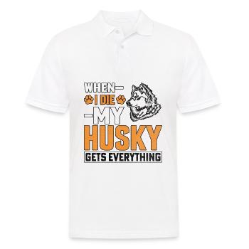 When I Die My Husky Everything - Men's Polo Shirt - white - Front - Kai (181cm)