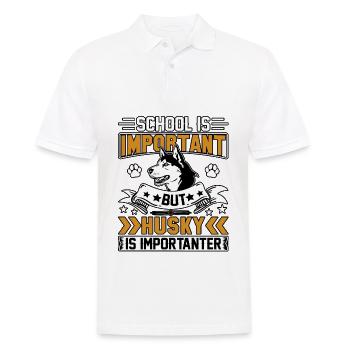 School is important but Husky is importanter - Men's Polo Shirt - white - Front - Kai (181cm)
