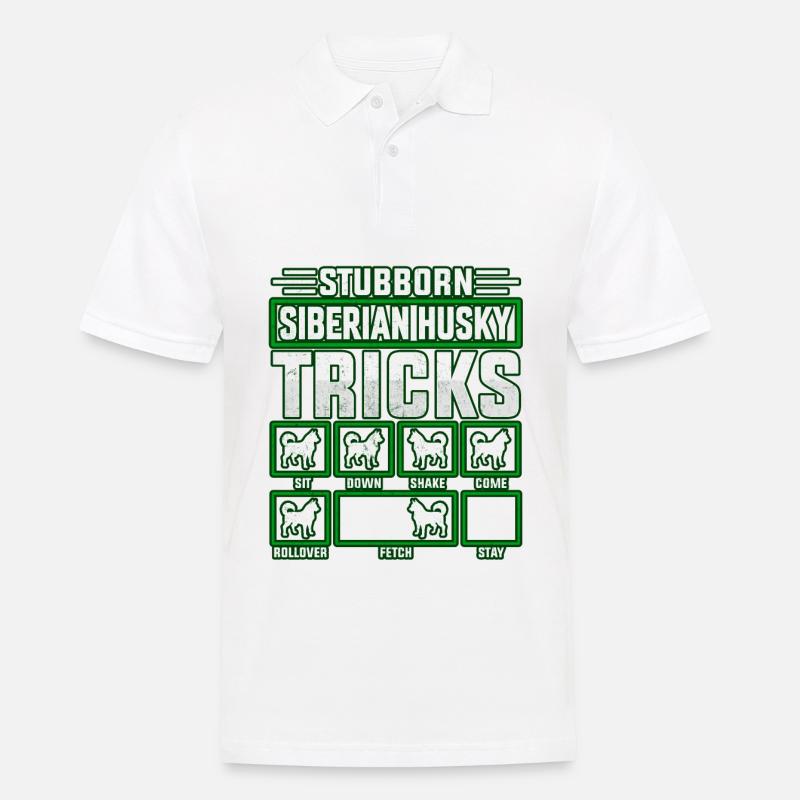 Stubborn Siberian Husky Tricks - Männer Poloshirt - Weiß