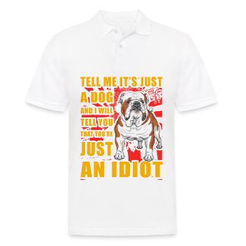 Bouledogue anglais drôle de dicton - Polo Homme - blanc - Devant - Kai (181cm)