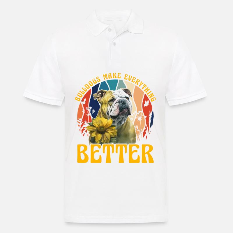 Bulldos make everything better - Männer Poloshirt - Weiß