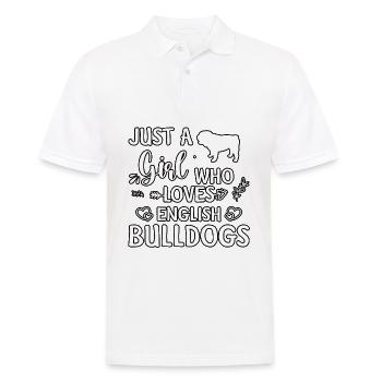 Juste une fille qui aime les bouledogues anglais - Polo Homme - blanc - Devant - Kai (181cm)