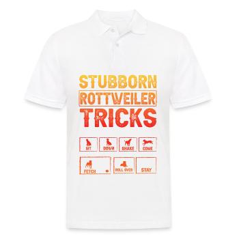 Stubborn Rottweiler Tricks - Männer Poloshirt - Weiß - Vorne - Kai (181cm)