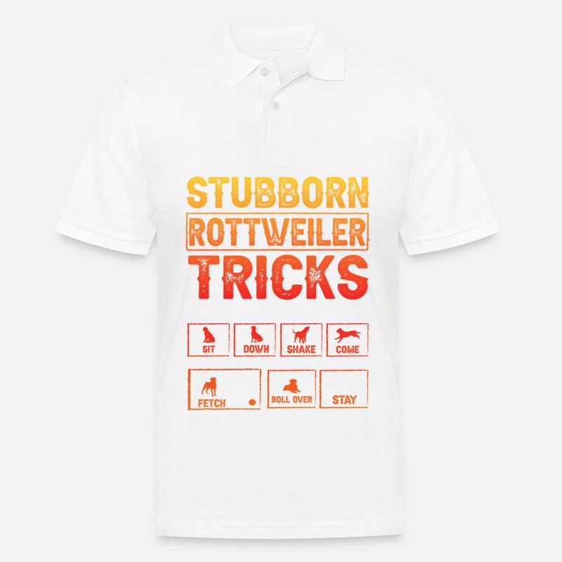 Stubborn Rottweiler Tricks - Männer Poloshirt - Weiß