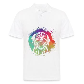 Rottweiler Rétro - Polo Homme - blanc - Devant - Kai (181cm)