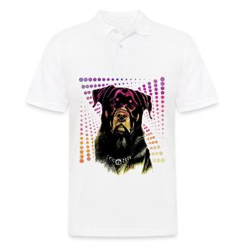 Rottweiler - Männer Poloshirt - Weiß - Vorne - Kai (181cm)
