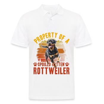 Propriété d’un Rottweiler pourri gâté - Polo Homme - blanc - Devant - Kai (181cm)