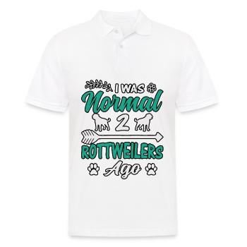 I was normal 2 Rottweilers ago - Männer Poloshirt - Weiß - Vorne - Kai (181cm)