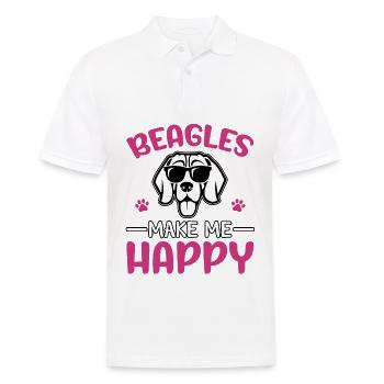 Les beagles me rendent heureux - Polo Homme - blanc - Devant - Kai (181cm)