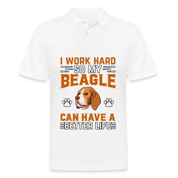 Je travaille dur pour que mon beagle puisse avoir une vie meilleure - Polo Homme - blanc - Devant - Kai (181cm)