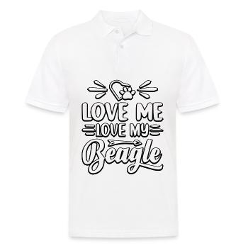 Aime-moi aime mon beagle - Polo Homme - blanc - Devant - Kai (181cm)