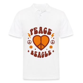 Peace love beagle - Men's Polo Shirt - white - Front - Kai (181cm)