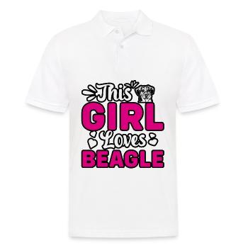 This girl loves beagle - Men's Polo Shirt - white - Front - Kai (181cm)
