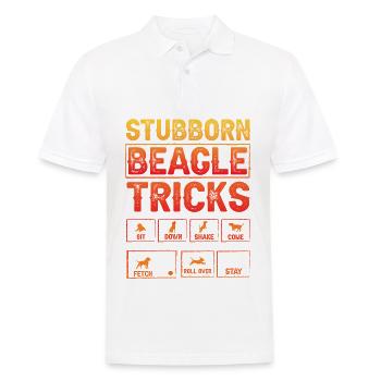 Stubborn Beagle Tricks - Männer Poloshirt - Weiß - Vorne - Kai (181cm)