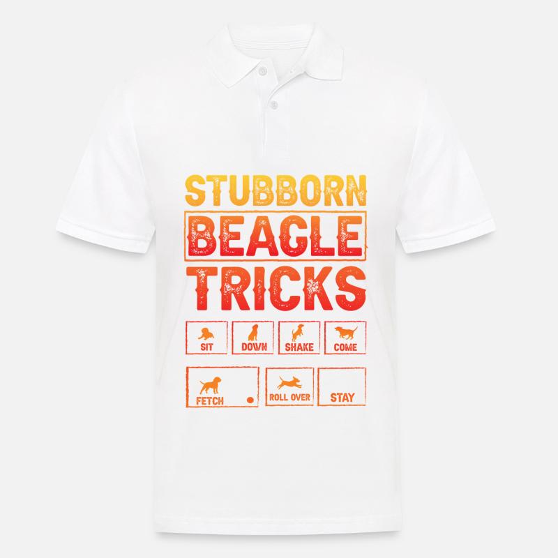 Stubborn Beagle Tricks - Männer Poloshirt - Weiß