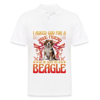 I asked God for a true friend so he sent me beagle - Men's Polo Shirt - white - Front - Kai (181cm)