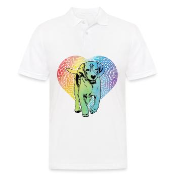 Beagle Dog Retro - Men's Polo Shirt - white - Front - Kai (181cm)