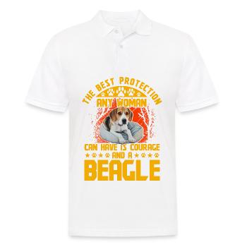 La meilleure protection qu’une femme puisse avoir est un beagle - Polo Homme - blanc - Devant - Kai (181cm)