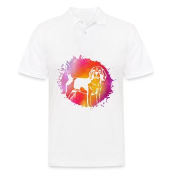 Beagle Hund - Männer Poloshirt - Weiß - Vorne - Kai (181cm)