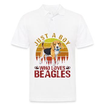 Just a Boy who loves Beagles - Männer Poloshirt - Weiß - Vorne - Kai (181cm)