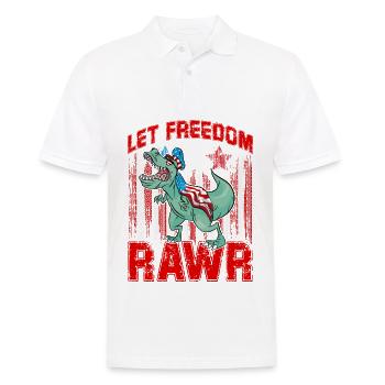 Let Freedom Rawr - Männer Poloshirt - Weiß - Vorne - Kai (181cm)
