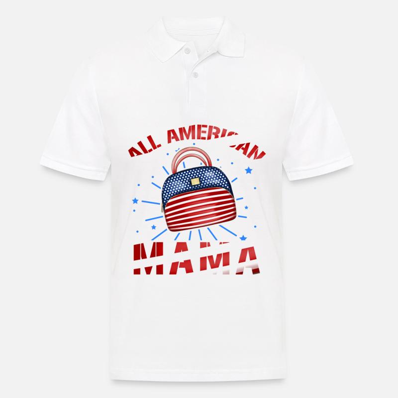 All American Mama - Männer Poloshirt - Weiß