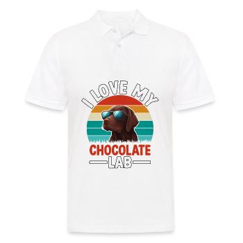 I LOVE MY CHOCOLATE LAB - Männer Poloshirt - Weiß - Vorne - Kai (181cm)