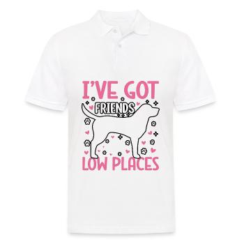 J’AI DES AMIS DANS DES ENDROITS BAS - Polo Homme - blanc - Devant - Kai (181cm)