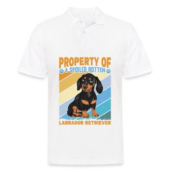 Propriété d’un Labrador Retriever pourri gâté - Polo Homme - blanc - Devant - Kai (181cm)