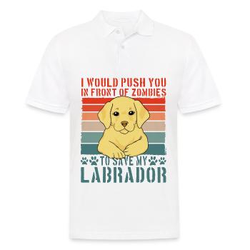 I would push you in front of zombies to save my - Männer Poloshirt - Weiß - Vorne - Kai (181cm)