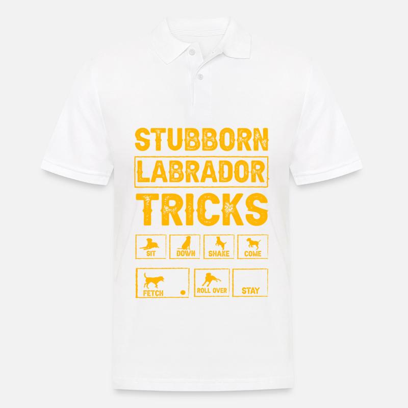 Stubborn labrador tricks - Männer Poloshirt - Weiß