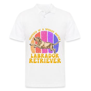 Propriété d’un Labrador Retriever pourri gâté - Polo Homme - blanc - Devant - Kai (181cm)