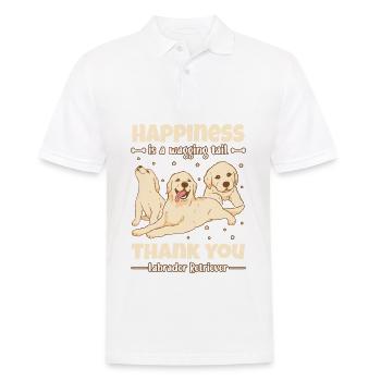 Happiness is a wagging tail thank you Labrador - Men's Polo Shirt - white - Front - Kai (181cm)