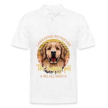 Labrador Retriever the happy pill we all need - Men's Polo Shirt - white - Front - Kai (181cm)