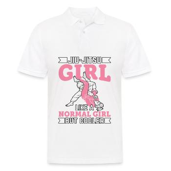 Fille de Jiu-Jitsu comme une fille normale mais plus cool - Polo Homme - blanc - Devant - Kai (181cm)