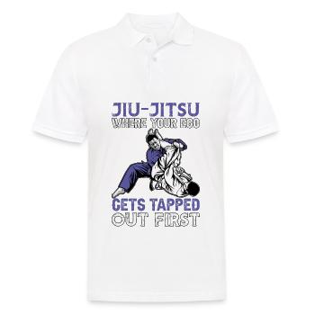 Jiu-Jitsu où votre ego est exploité en premier - Polo Homme - blanc - Devant - Kai (181cm)