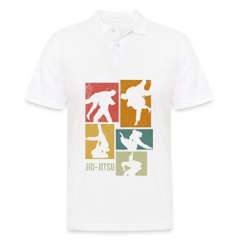 Jiu-Jitsu Brésilien Rétro - Polo Homme - blanc - Devant - Kai (181cm)