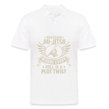 Jiu-Jitsu brésilien où chaque jet est une intrigue - Polo Homme - blanc - Devant - Kai (181cm)