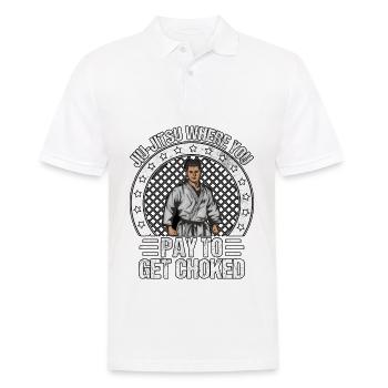 Jiu-Jitsu où vous payez pour vous étouffer - Polo Homme - blanc - Devant - Kai (181cm)