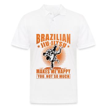 Le Jiu-Jitsu Brésilien me rend heureux, pas tellement - Polo Homme - blanc - Devant - Kai (181cm)