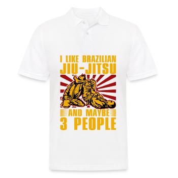 I like Brazilian Jiu-Jitsu and maybe 3 People - Männer Poloshirt - Weiß - Vorne - Kai (181cm)