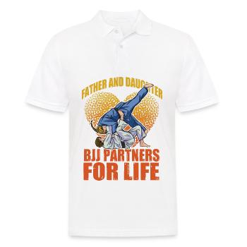 Père et fille BJJ Partenaires pour la vie - Polo Homme - blanc - Devant - Kai (181cm)