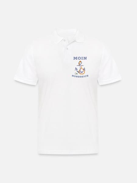 Moin Norddeich coole Nordsee Shirts und Geschenke - Männer Poloshirt - Weiß