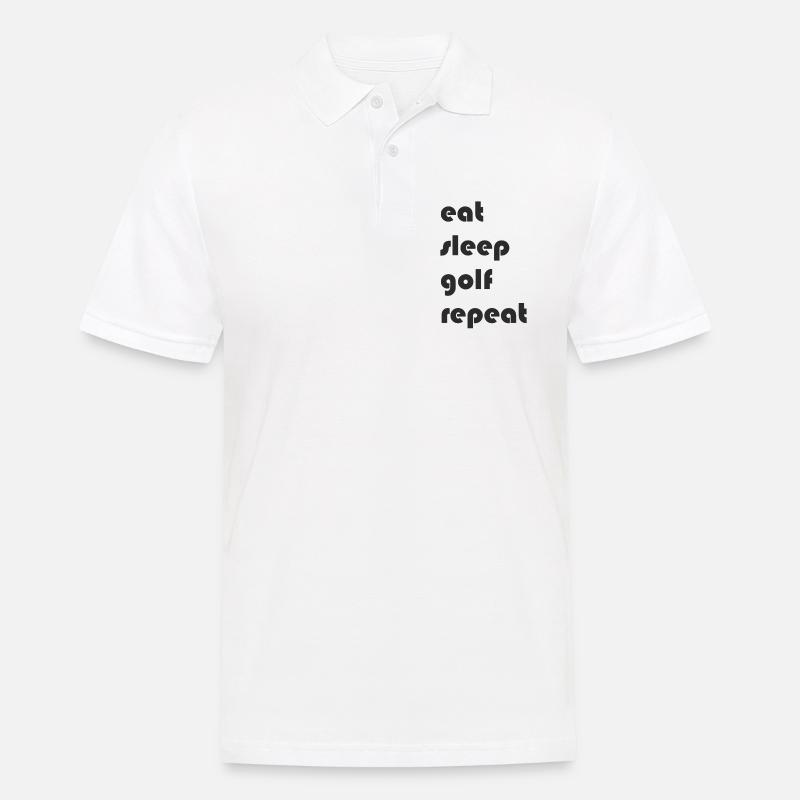 Golf - eat sleep golf repeat - Männer Poloshirt - Weiß