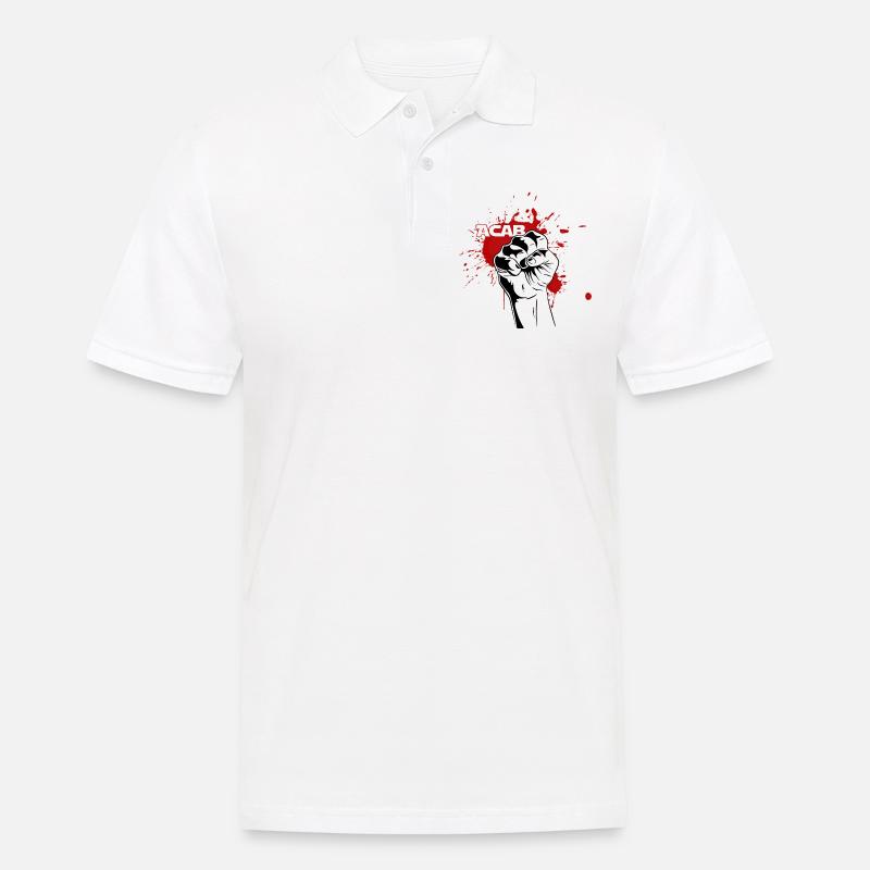 Faust mit Blut - Anti-Cops - Männer Poloshirt - Weiß