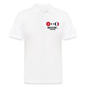 France - Suisse 2021 - Tout est dit .. Football - Polo Homme - blanc - Devant - Kai (181cm)