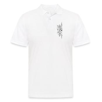Fleur de tournesol dotwork - Polo Homme - blanc - Devant - Kai (181cm)