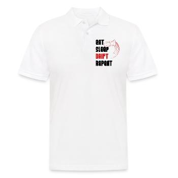 Eat sleep drift repeat - Polo Homme - blanc - Devant - Kai (181cm)
