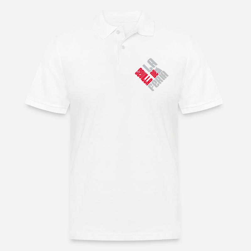 Das rote und graue Logo der Feria de Sevilla - Männer Poloshirt - Weiß