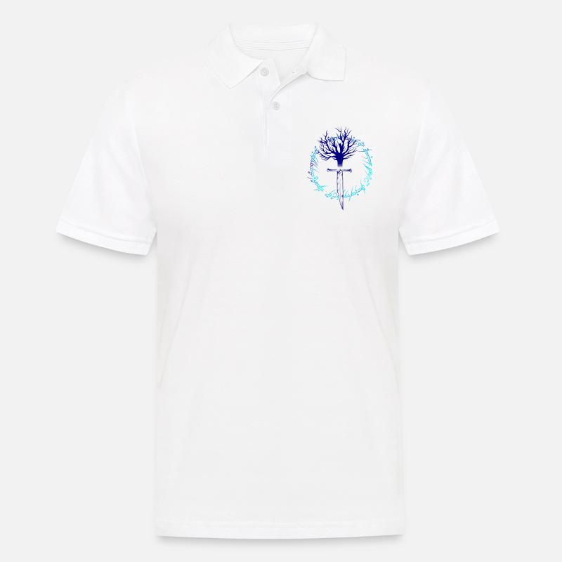 Elven Blade Dotwork Kunst - Männer Poloshirt - Weiß